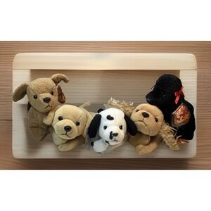 5  Ty‎  Beanie Babies NWT Gigi - Spunky - Dotty - Fetch - Tuffy Cuties!